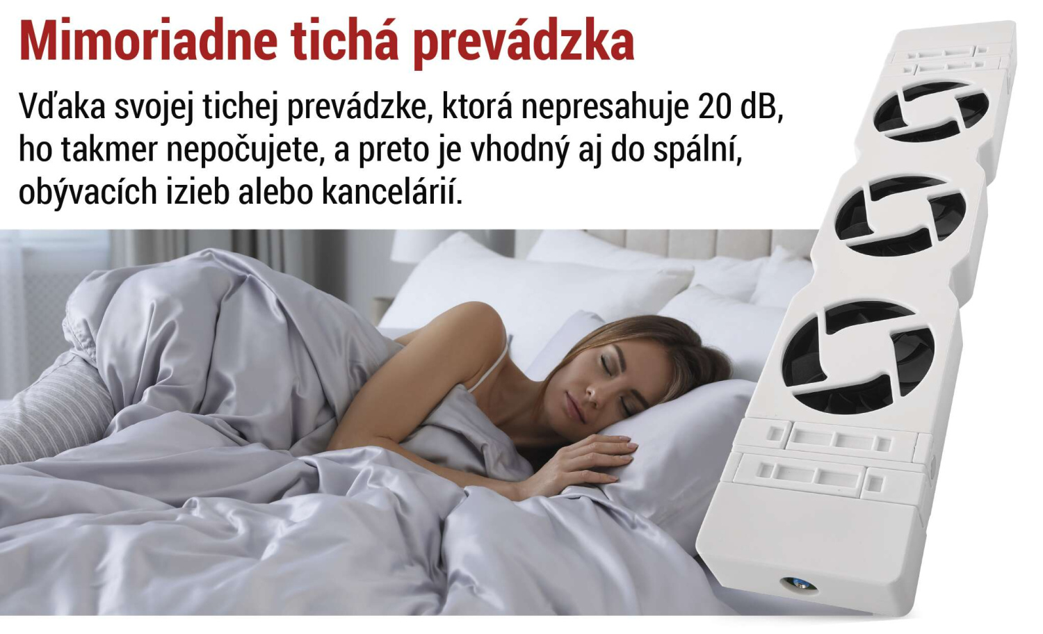 Ventilátor pod radiátor P56PR3 tichá prevádzka, ideálne aj do spálne